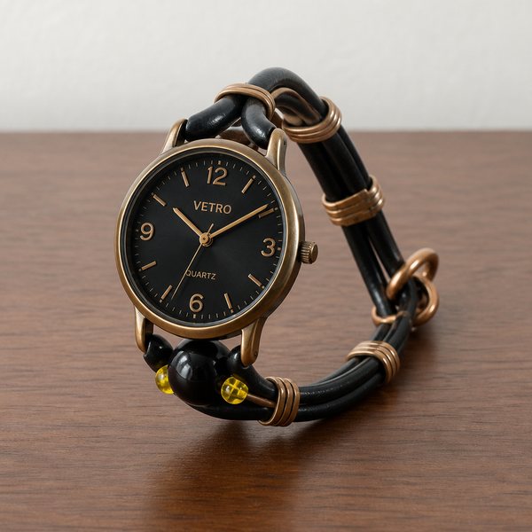 Step 1: a watch made from the same leather and beads